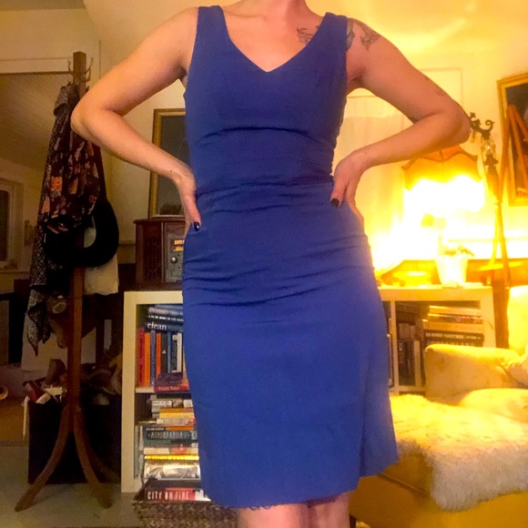 Navy/Royal blue H&M fitted dress - Picture 2 of 16